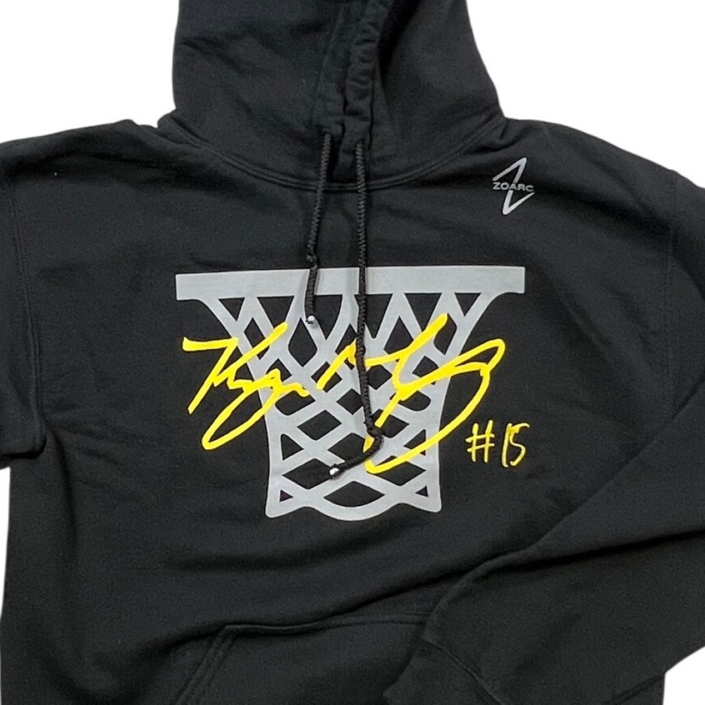 Zoarc Basketball Hoodie KeeganMurray #15 Black Yellow Graphic Sweatshirt Iowa J5